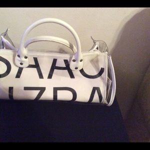 COPY - RARE FIND ISAAC MIZRAHI Clear/White Monogrammed Bg